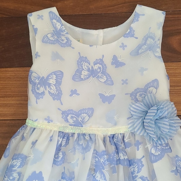 Girls formal blue butterfly print dress🦋🦋🦋 - Picture 3 of 4